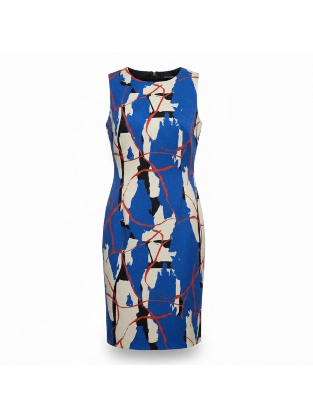 Cedric Charlier Womens Blue Sleeveless Abstract Print Sheath Dress Size 8